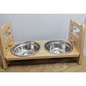 Elevated Dog Stainless Bowls, Adjustable Raised Stand for Small Dog Or Cat New